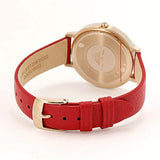 Emporio Armani Kappa Classic Quartz Silver Dial Red Leather Strap Watch For Women - AR11114 Authentic Buy Shop Now