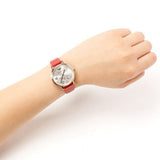 Emporio Armani Kappa Classic Quartz Silver Dial Red Leather Strap Watch For Women - AR11114 Authentic Buy Shop Now