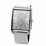 Calvin Klein Window White Dial White Leather Strap Watch for Men - K2M21120 Authentic Buy Shop Now