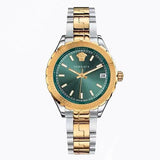 Versace Hellenyium GMT Green Dial Two Tone Steel Strap Watch for Men - V11050015 Authentic Buy Shop Now