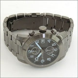 Marc Jacobs Larry Chronograph Black Dial Grey Steel Strap Watch for Men - MBM5051 Authentic Buy Shop Now