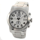 Marc Jacobs Larry Chronograph White Dial Silver Steel Strap Watch for Men - MBM5030 Authentic Buy Shop Now