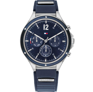 Tommy Hilfiger Eve Chronograph Quartz Blue Dial Blue Rubber Strap Watch For Women - 1782281 Authentic Buy Shop Now