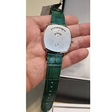 Gucci Grip Quartz Silver Dial Green Leather Strap Watch For Women - YA157414 Authentic Buy Shop Now