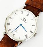 Daniel Wellington Dapper St Mawes White Dial Brown Leather Strap Watch For Men - DW00100087 Authentic Buy Shop Now