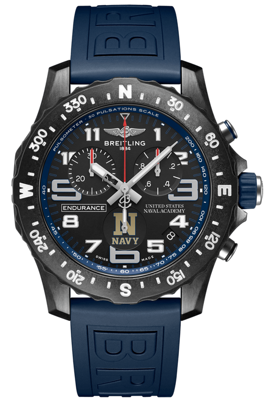 Breitling Endurance Pro United States Naval Academy Black Dial Blue Rubber Strap Watch for Men - X823103C1B1S1 Authentic Buy Shop Now
