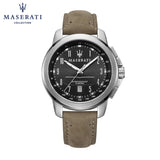 Maserati Successo Black Dial Beige Leather Strap Watch For Men - R8851121004 Authentic Buy Shop Now