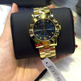 Marc Jacobs Amy Blue Dial Gold Steel Strap Watch for Women - MBM3166 Authentic Buy Shop Now