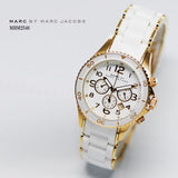 Marc Jacobs Rock Chronograph White Dial White Silicone Strap Watch for Women - MBM2546 Authentic Buy Shop Now