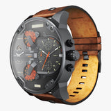 Diesel Mr Daddy 2.0 Chronograph Black Dial Brown Leather Strap Watch For Men - DZ7332 Authentic Buy Shop Now