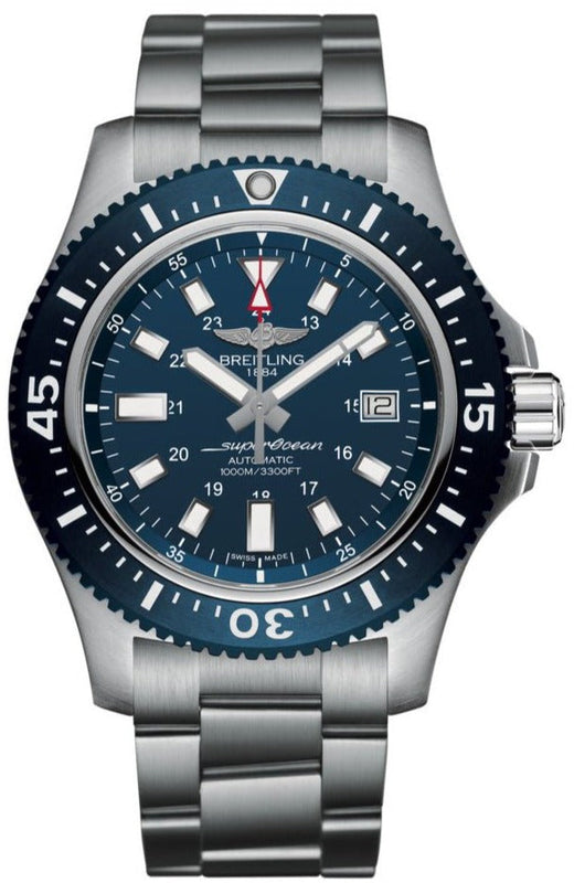 Breitling Superocean 44mm Special Blue Dial Silver Steel Strap Watch for Men - Y17393161C1A1 Authentic Buy Shop Now