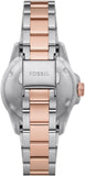 Fossil Blue Dive Three Hand Gray Dial Two Tone Steel Strap Watch For Women - ES5348 Authentic Buy Shop Now