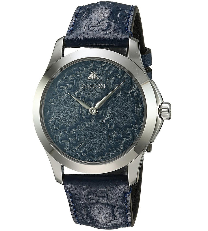 Gucci G Timeless Quartz Blue Dial Blue Leather Strap Watch For Men - YA1264032 Authentic Buy Shop Now