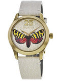Gucci G Timeless Butterfly White Dial White Leather Strap Watch For Women - YA1264062 Authentic Buy Shop Now