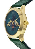 Gucci G Timeless Bee Green Dial Green Leather Strap Watch For Women - YA1264065 Authentic Buy Shop Now