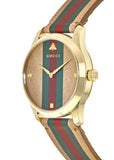 Gucci G Timeless Quartz Brown Dial Brown Leather Strap Unisex Watch - YA1264077 Authentic Buy Shop Now