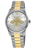 Gucci G Timeless Silver Dial Two Tone Steel Strap Watch For Women - YA1264131 Authentic Buy Shop Now