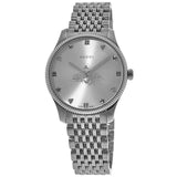 Gucci G Timeless Quartz Silver Dial Silver Steel Strap Watch For Women - YA1264153 Authentic Buy Shop Now