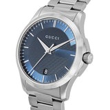 Gucci G Timeless Blue Dial Silver Steel Strap Watch For Men - YA126440 Authentic Buy Shop Now