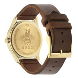 Gucci G Timeless Quartz Green & Red Dial Brown Leather Strap Watch For Men - YA126451 Authentic Buy Shop Now