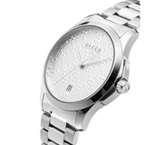 Gucci G Timeless Quartz Silver Dial Silver Steel Strap Watch For Women - YA126459 Authentic Buy Shop Now