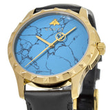 Gucci G Timeless Turquoise Blue Dial Black Leather Strap Watch For Men - YA126462 Authentic Buy Shop Now