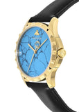 Gucci G Timeless Turquoise Blue Dial Black Leather Strap Watch For Men - YA126462 Authentic Buy Shop Now