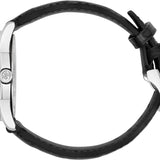 Gucci G Timeless Automatic Silver Dial Black Leather Strap Unisex Watch - YA126468 Authentic Buy Shop Now