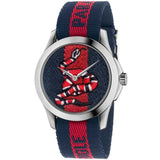 Gucci Le Marche Des Merveilles Blue Red Dial Blue Red Nylon Strap Unisex Watch - YA126493 Authentic Buy Shop Now