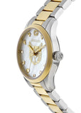 Gucci G Timeless Quartz Mother of Pearl Dial Two Tone Steel Strap Watch For Women - YA1265012 Authentic Buy Shop Now
