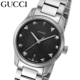Gucci G Timeless Black Dial Silver Steel Strap Watch For Women - YA126573A Authentic Buy Shop Now