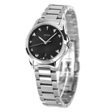 Gucci G Timeless Black Dial Silver Steel Strap Watch For Women - YA126573A Authentic Buy Shop Now
