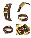 Gucci G-Frame Multicolored Dial Two Tone Nylon Strap Watch For Women - YA128527 Authentic Buy Shop Now