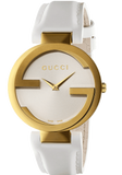 Gucci G Interlocking White Dial White Leather Strap Watch For Women - YA133327 Authentic Buy Shop Now