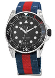 Gucci Dive Black Dial Red & Blue Nylon Strap Watch For Men - YA136210 Authentic Buy Shop Now