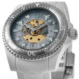 Gucci Dive Automatic Transparent Dial White Rubber Strap Watch For Men - YA136343 Authentic Buy Shop Now
