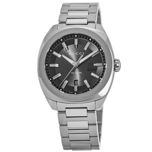 Gucci GG2570 Quartz Black Dial Silver Steel Strap Watch For Men - YA142301 Authentic Buy Shop Now