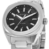 Gucci GG2570 Quartz Black Dial Silver Steel Strap Watch For Men - YA142401 Authentic Buy Shop Now