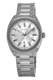 Gucci G Timeless GG2570 Silver Dial Silver Steel Strap Watch For Men - YA142402 Authentic Buy Shop Now
