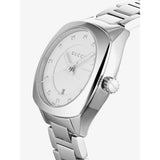 Gucci G Frame Quartz Diamonds Silver Dial Silver Steel Strap Watch For Women - YA142504 Authentic Buy Shop Now