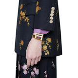 Gucci G-Frame Mother of Pearl Dial Yellow Gold Mesh Bracelet Watch For Women - YA147410 Authentic Buy Shop Now