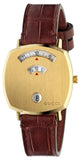 Gucci Grip Quartz Gold Dial Maroon Leather Strap Watch For Women - YA157402 Authentic Buy Shop Now
