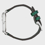Gucci Grip Quartz Silver Dial Green Leather Strap Watch For Women - YA157404 Authentic Buy Shop Now