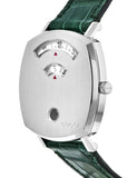 Gucci Grip Quartz Silver Dial Green Leather Strap Watch For Women - YA157404 Authentic Buy Shop Now