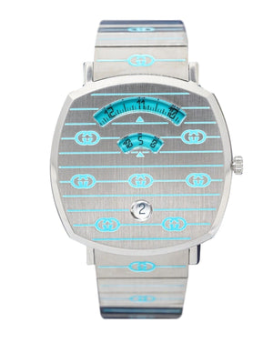 Gucci Grip Quartz Silver Dial Silver Steel Strap Watch For Women - YA157437 Authentic Buy Shop Now