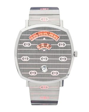 Gucci Grip Quartz Silver Dial Silver Steel Strap Watch For Women - YA157438 Authentic Buy Shop Now
