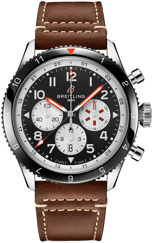 Breitling Super Avi B04 Chronograph GMT 46 Mosquito Black Dial Brown Leather Strap Watch for Men - YB04451A1B1X1 Authentic Buy Shop Now