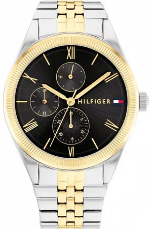 Tommy Hilfiger Monica Chronograph Black Dial Two Tone Steel Strap Watch For Women - 1782591 Authentic Buy Shop Now