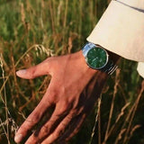 Daniel Wellington Iconic Link Emerald Green Dial Silver Steel Strap Watch For Men - DW00100427 Authentic Buy Shop Now