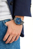 Emporio Armani Chronograph Quartz Blue Dial Grey Steel Strap Watch For Men - AR11481 Authentic Buy Shop Now